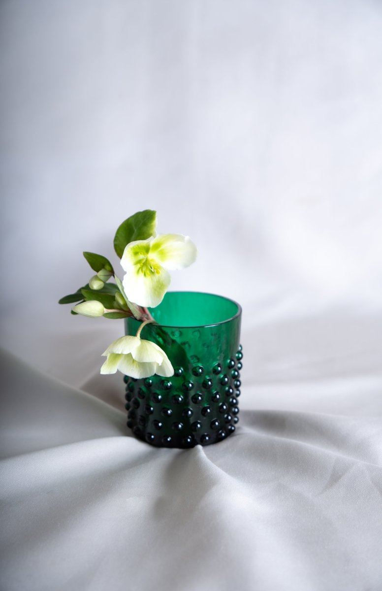 Dark Green Hobnail Whiskey Glasses - KLIMCHI