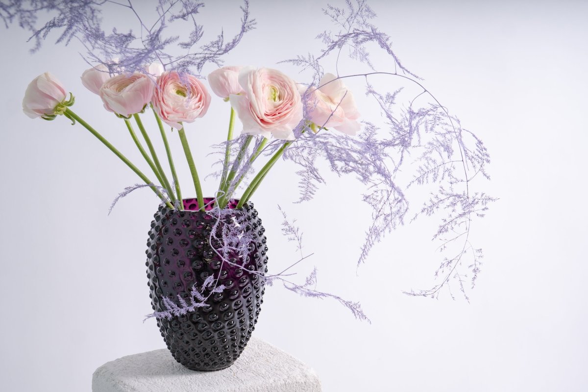 Violet Hobnail Oval Vase - KLIMCHI