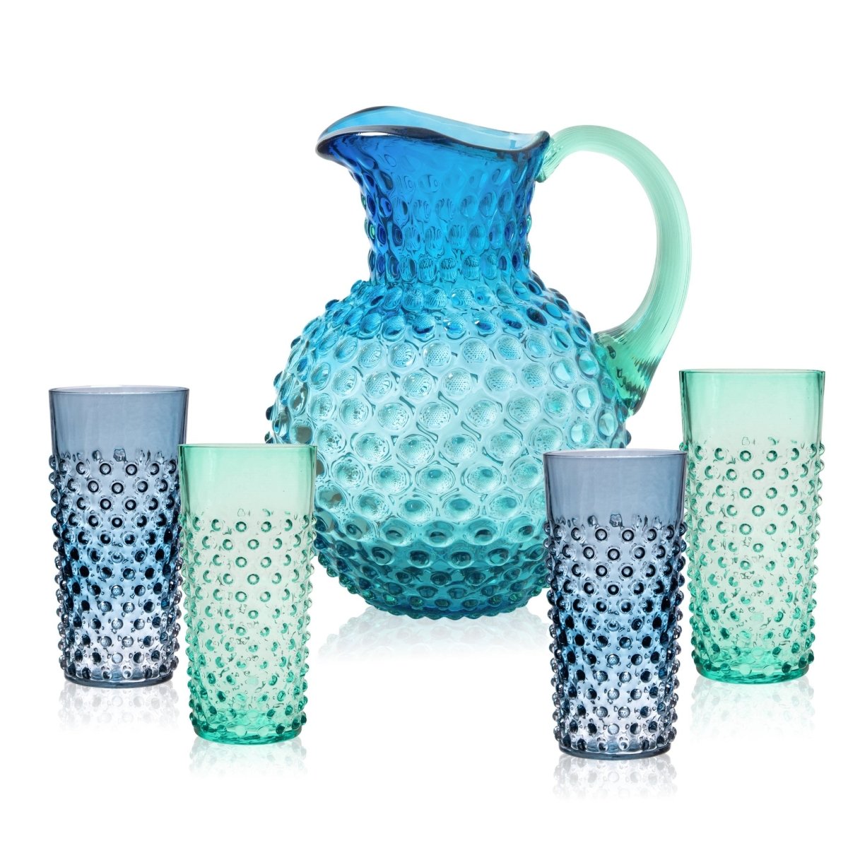 Set of Ocean Hobnail Jug with Tall Tumblers - KLIMCHI