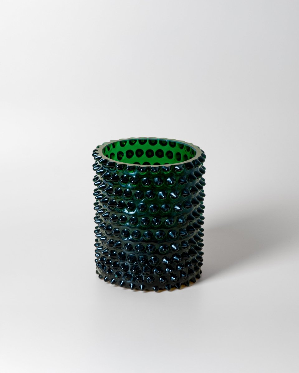 Dark Green Hobnail Candle Holder / Vase - KLIMCHI