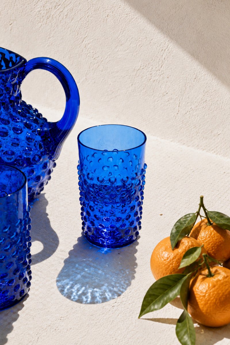 Electric Blue Hobnail Tumblers - KLIMCHI