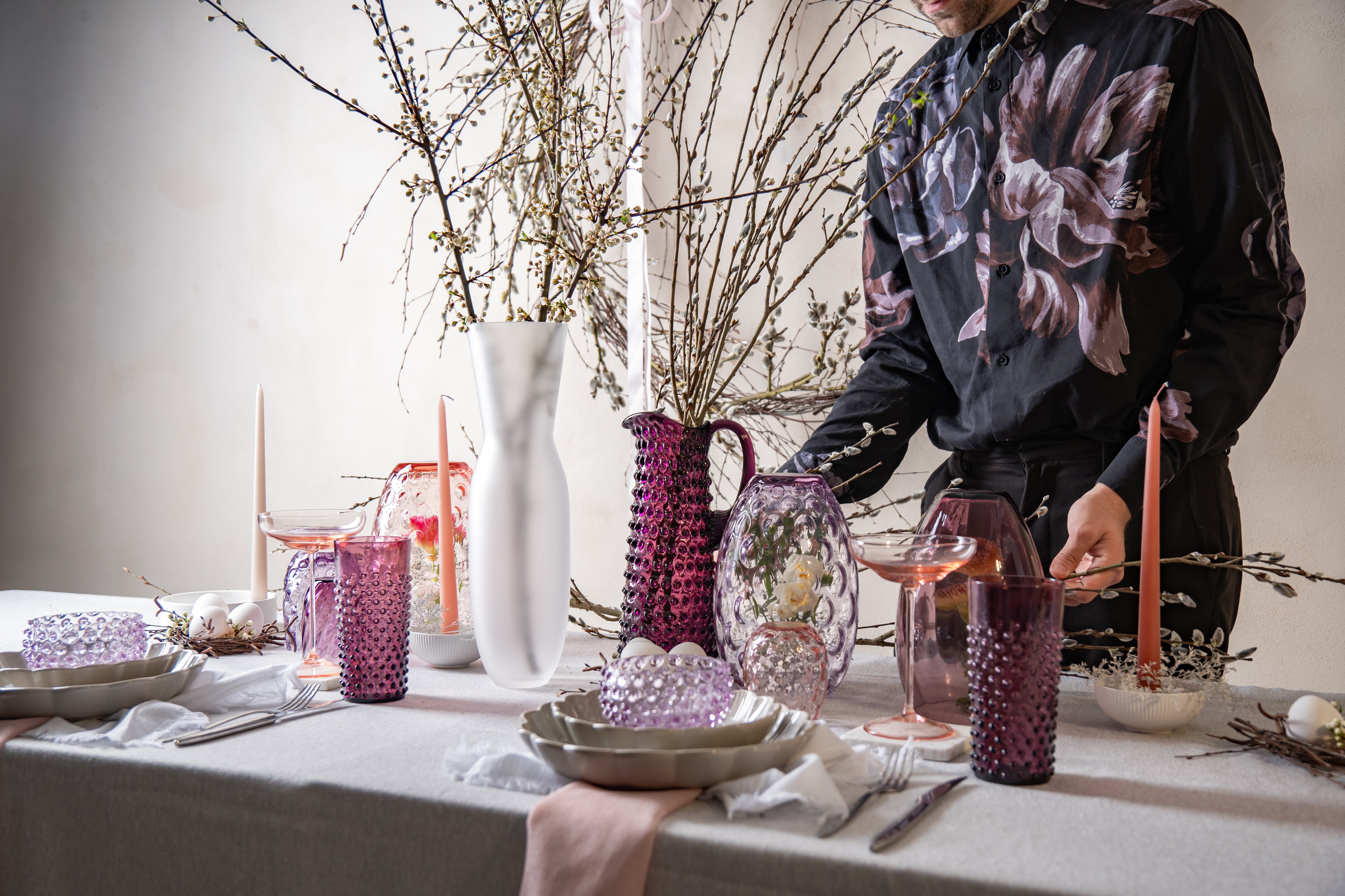 Violet Hobnail Jug Tall