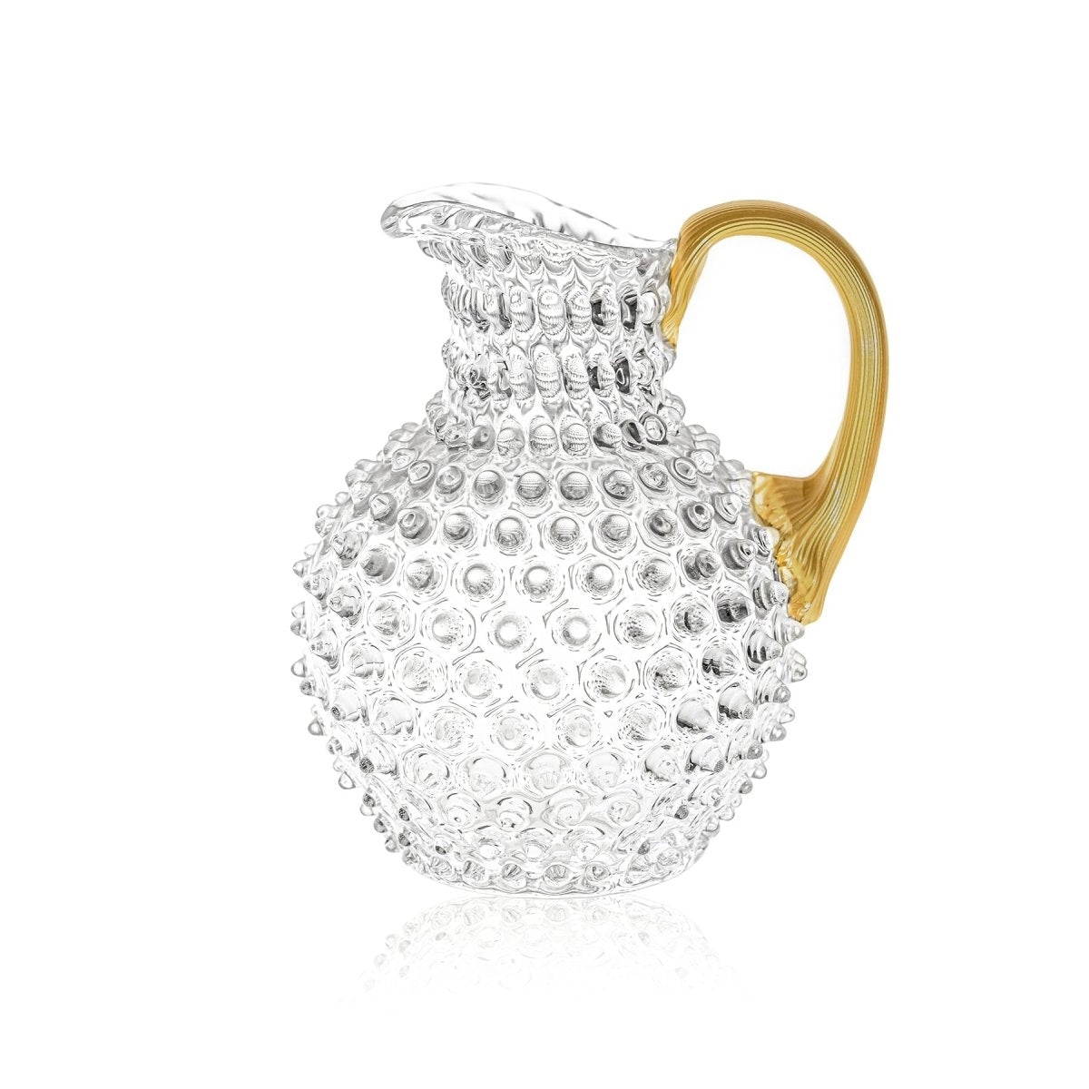 Crystal Hobnail Jug with Gold Handle - KLIMCHI