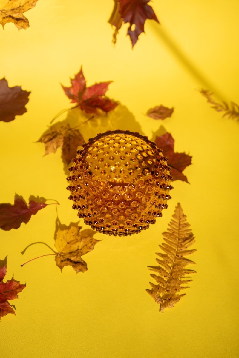 Amber Hobnail Vase - KLIMCHI