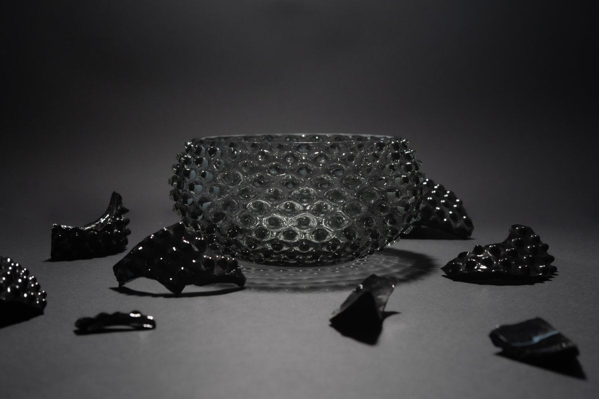 Grey Smoke Hobnail Bowl - KLIMCHI