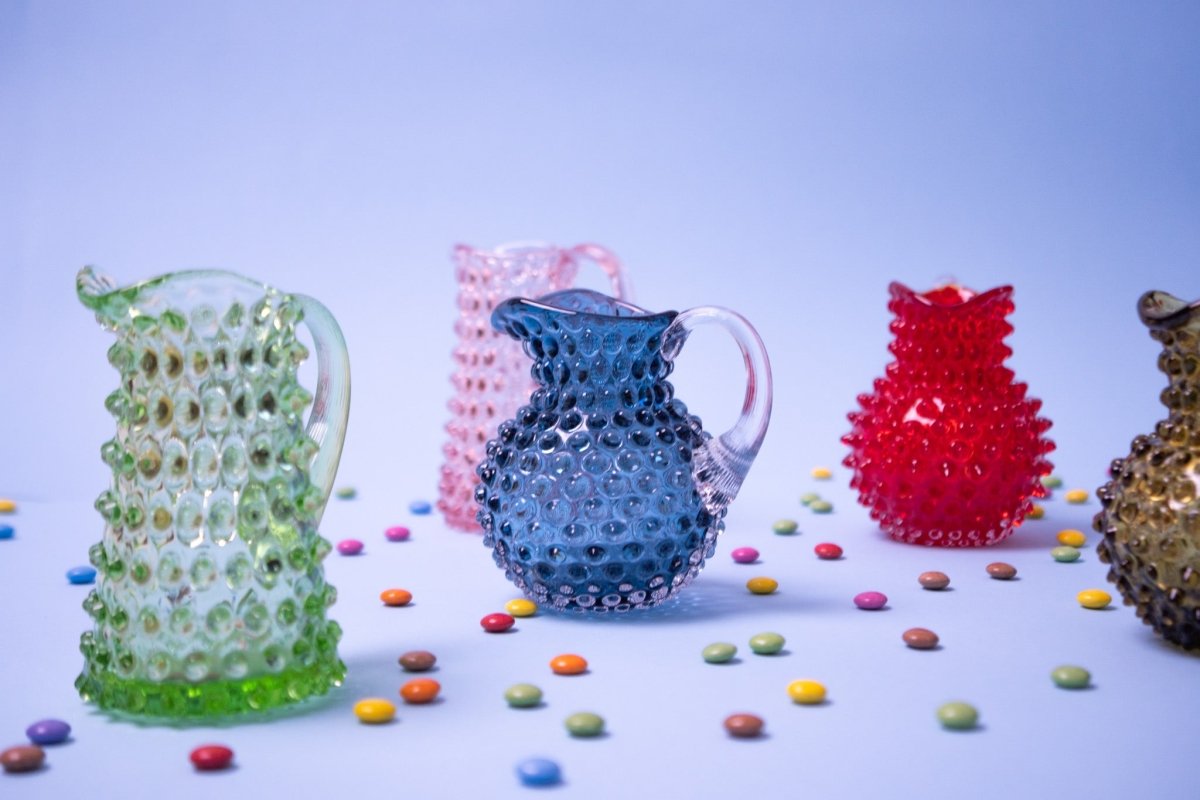 Underlay Blue Smoke Hobnail Creamer Jug - KLIMCHI