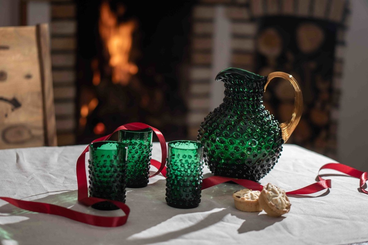 Dark Green Hobnail Tumblers - KLIMCHI