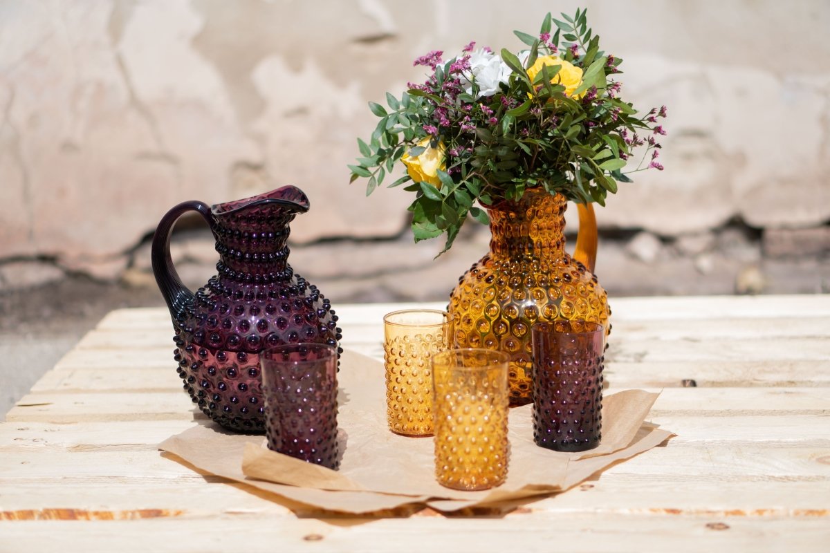 Amber Hobnail Tumblers - KLIMCHI