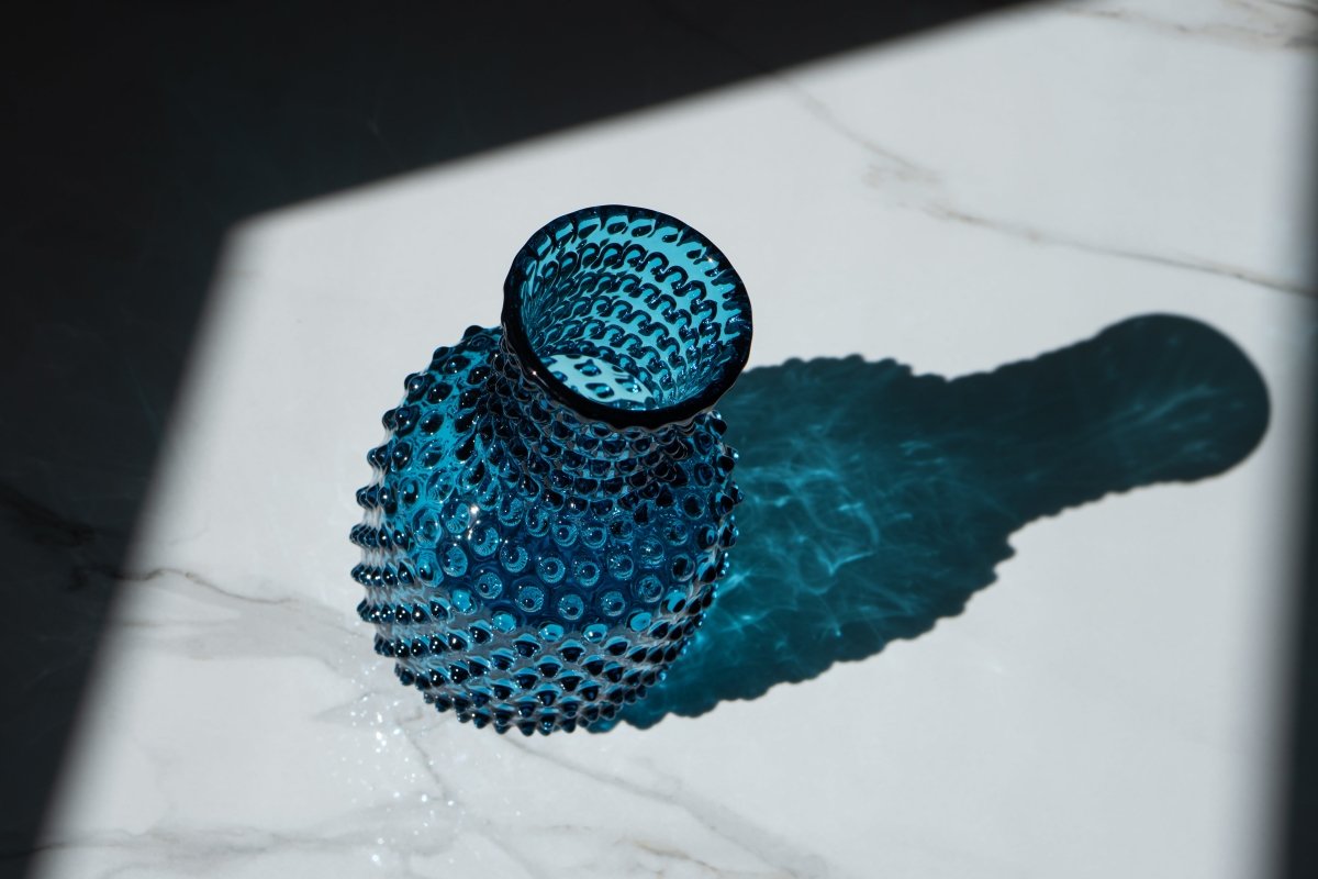 Aquamarine Hobnail Carafe - KLIMCHI