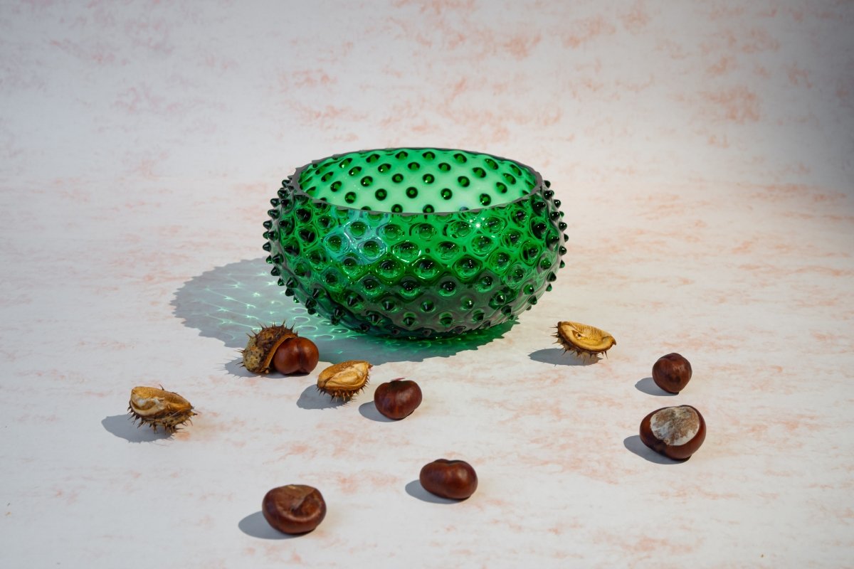 Dark Green Hobnail Bowl - KLIMCHI