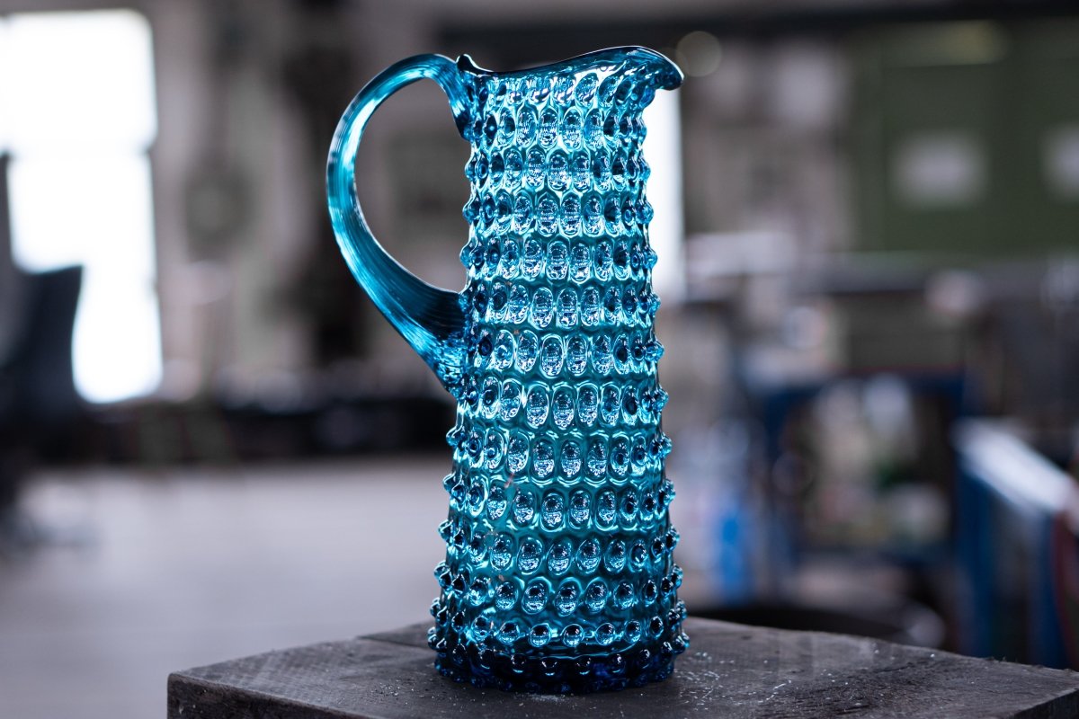 Aquamarine Hobnail Jug Tall - KLIMCHI