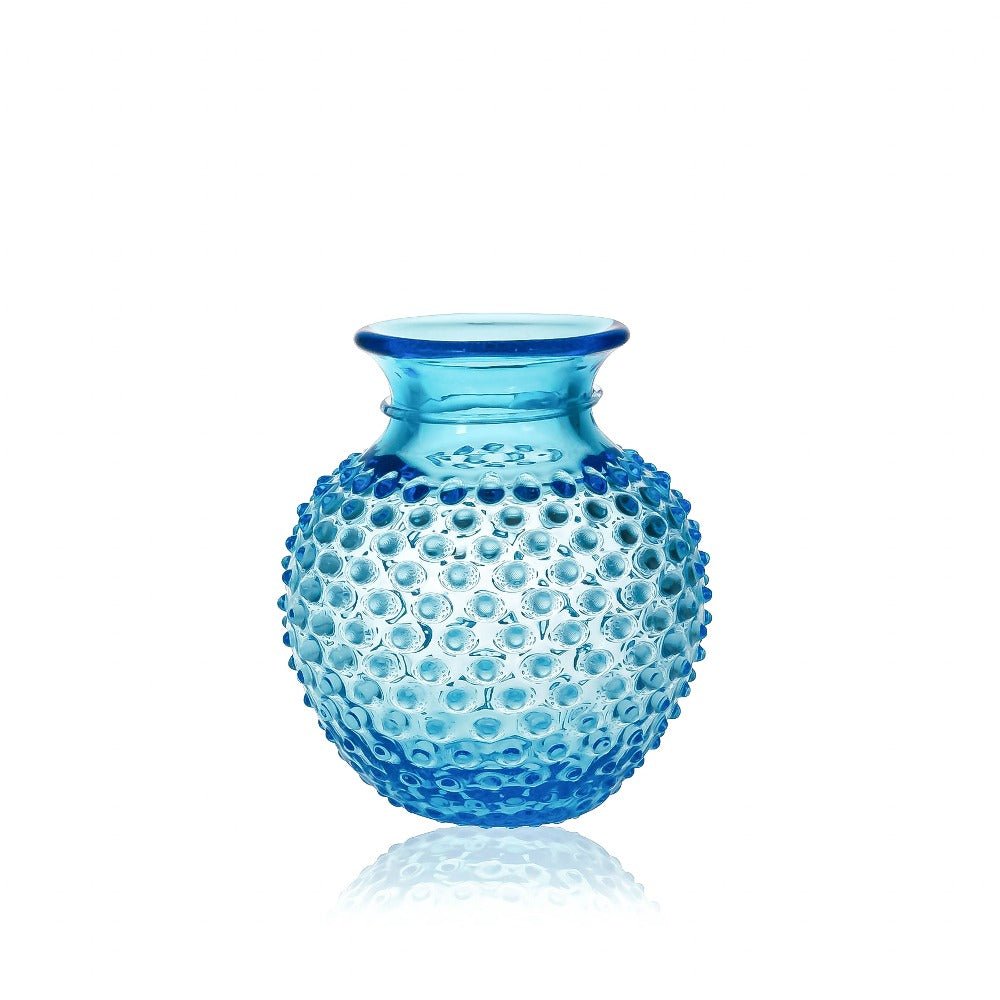 Azure Hobnail Collar Vase - KLIMCHI