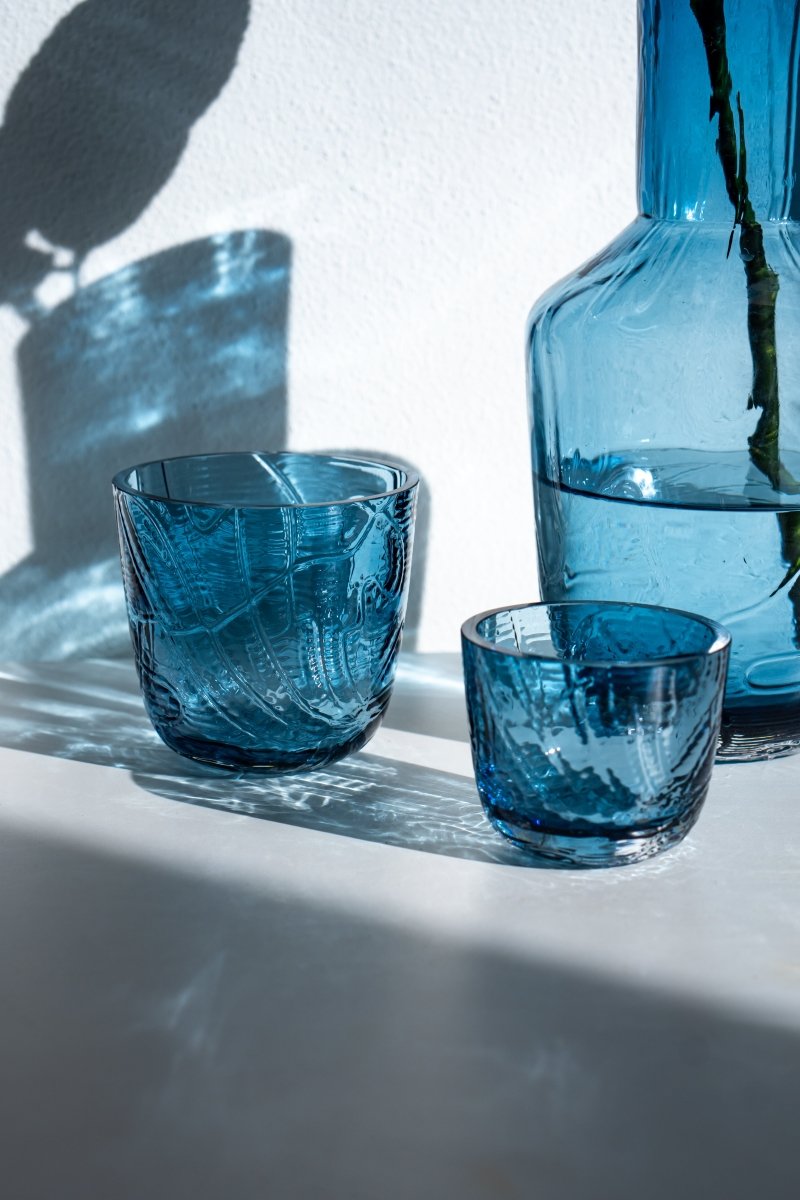 Crust Drinking Glasses in Underlay Blue Smoke (Set of 2) - KLIMCHI