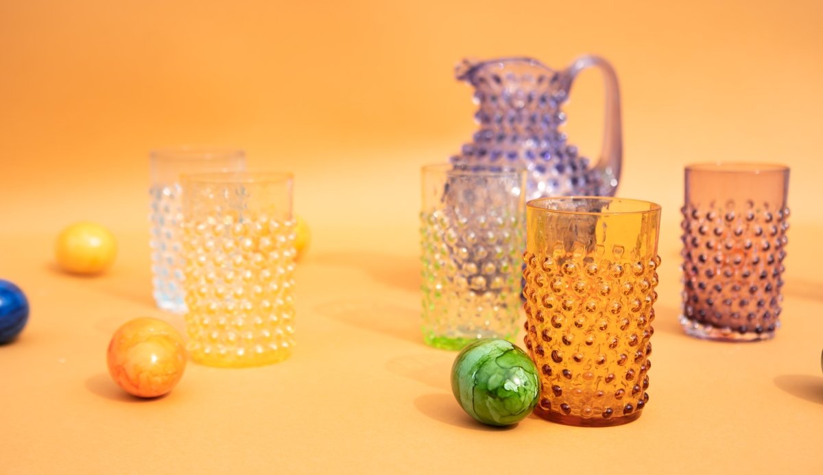 Amber Hobnail Tumblers - KLIMCHI