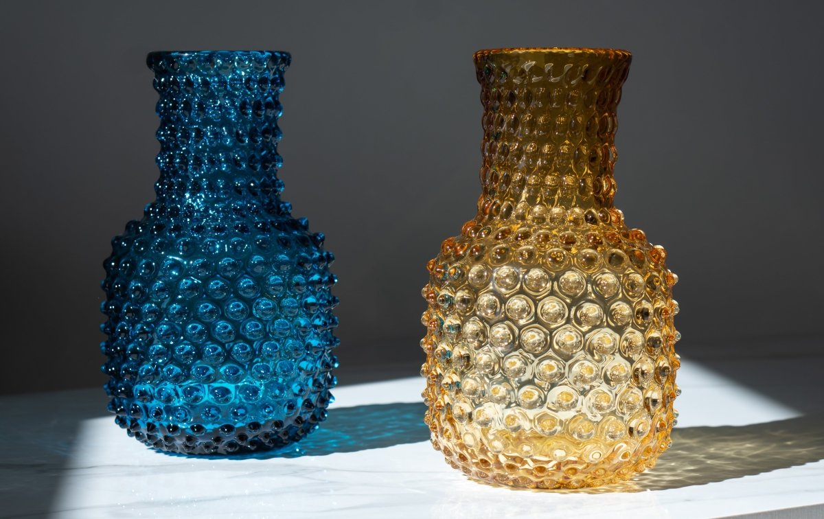 Aquamarine Hobnail Carafe - KLIMCHI